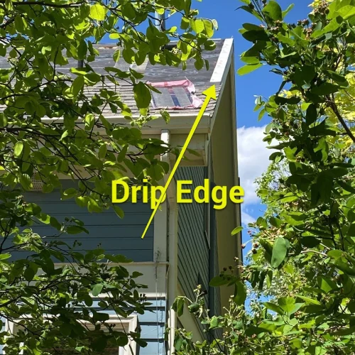 Close-up of roof drip edge installation for residential roofing by Mile High Roofing Services in Westminster, CO