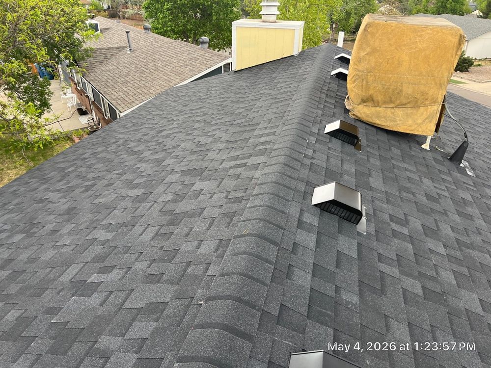 Completed asphalt shingle roof in Westminster Colorado