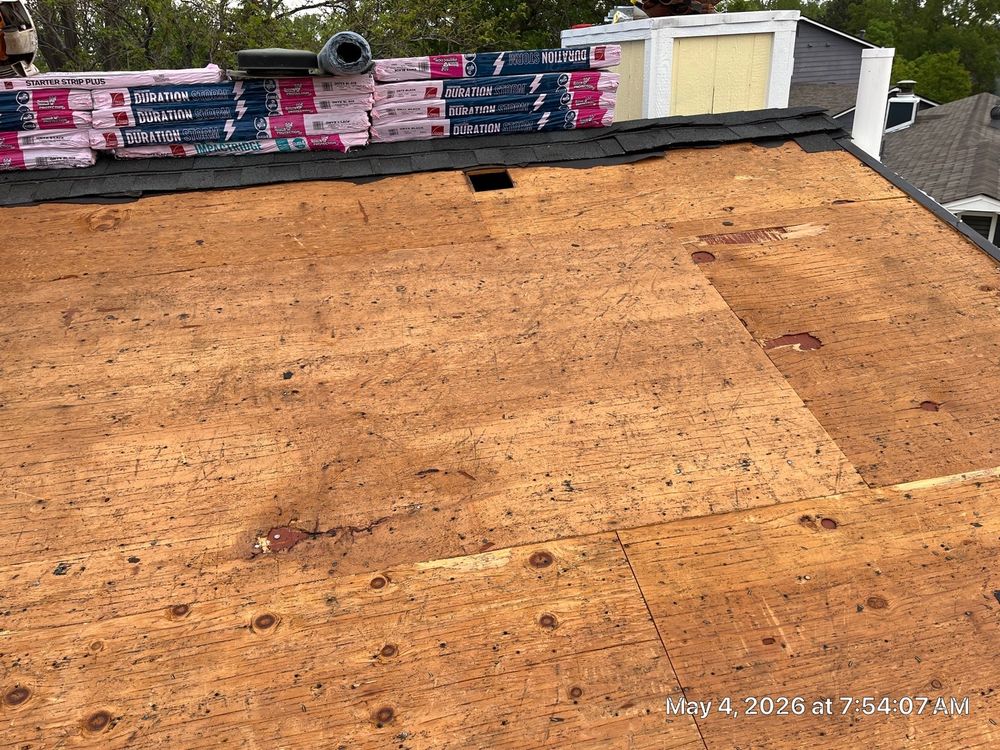 Roof deck exposed during a Westminster roof replacement